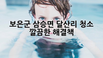 보은군 삼승면 달산리 청소, 깔끔한 해결책!